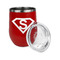 Super Hero Letters Stainless Wine Tumblers - Red - Double Sided - Alt View