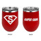 Super Hero Letters Stainless Wine Tumblers - Red - Double Sided - Approval