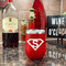Super Hero Letters Stainless Wine Tumblers - Red - Double Sided - In Context