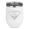 Super Hero Letters Stainless Wine Tumblers - White - Double Sided - Front