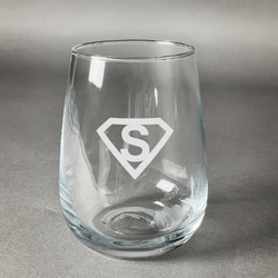 Super Hero Letters Stemless Wine Glass - Engraved (Personalized)