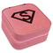 Super Hero Letters Travel Jewelry Boxes - Leather - Pink - Angled View