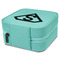 Super Hero Letters Travel Jewelry Boxes - Leather - Teal - View from Rear