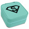 Super Hero Letters Travel Jewelry Boxes - Leatherette - Teal - Angled View