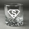 Super Hero Letters Whiskey Glass - Front/Approval