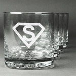Super Hero Letters Whiskey Glasses (Set of 4) (Personalized)
