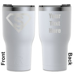 Super Hero Letters RTIC Tumbler - White - Engraved Front & Back (Personalized)