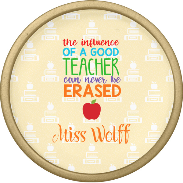 Teacher Quote Cabinet Knob - Gold - Front