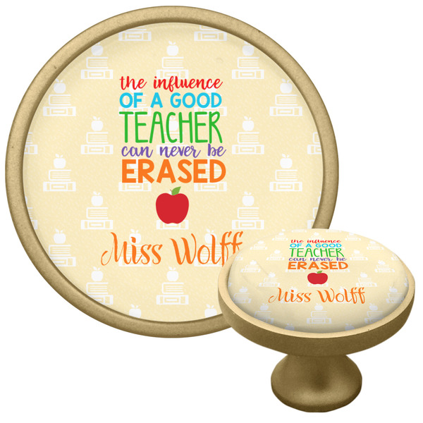 Custom Teacher Gift Cabinet Knob - Gold (Personalized)