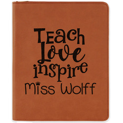 Teacher Gift Leatherette Zipper Portfolio with Notepad (Personalized)