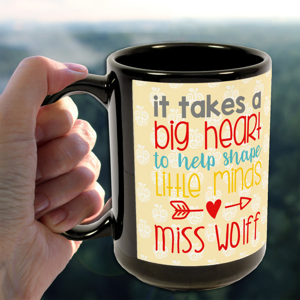 Teacher Quote 15oz. Black Mug - LIFESTYLE