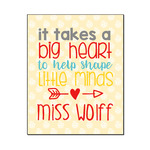 Teacher Gift Wood Print - 16" x 20" (Personalized)