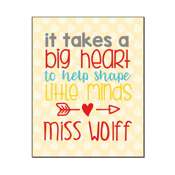 Custom Teacher Gift Wood Print - 16" x 20" (Personalized)