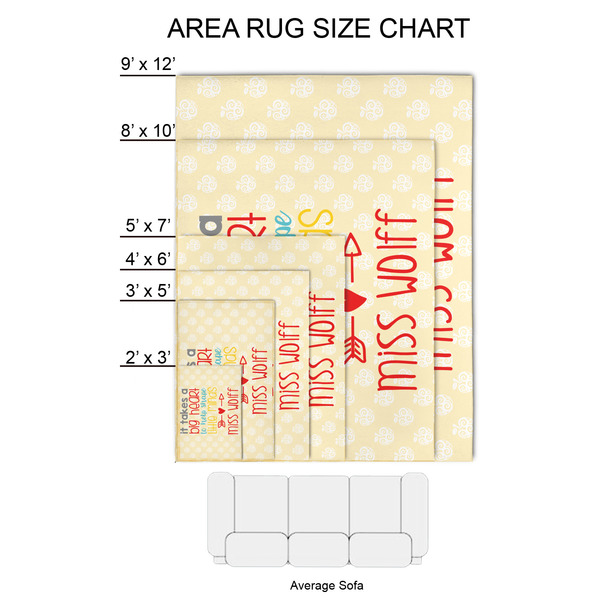 Teacher Quote 2'x3' Indoor Area Rugs - Size Chart