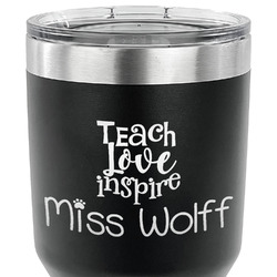 Teacher Gift 30 oz Stainless Steel Tumbler - Black - Double-Sided (Personalized)