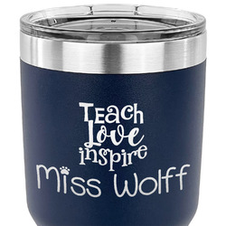 Teacher Gift 30 oz Stainless Steel Tumbler - Navy - Double-Sided (Personalized)
