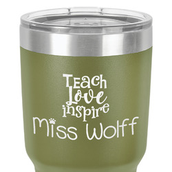 Teacher Gift 30 oz Stainless Steel Tumbler - Olive - Double-Sided (Personalized)