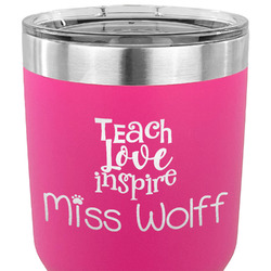 Teacher Gift 30 oz Stainless Steel Tumbler - Pink - Single-Sided (Personalized)