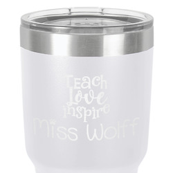 Teacher Gift 30 oz Stainless Steel Tumbler - White - Single-Sided (Personalized)