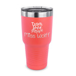 Teacher Gift 30 oz Stainless Steel Tumbler - Coral - Single-Sided (Personalized)