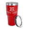 Teacher Quote 30 oz Stainless Steel Ringneck Tumblers - Red - LID OFF