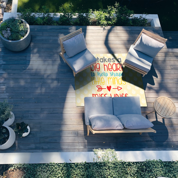 Teacher Quote 5'x7' Patio Rug - In context