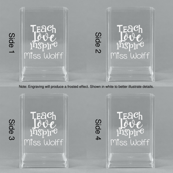 Teacher Quote Acrylic Pen Holder - All Sides