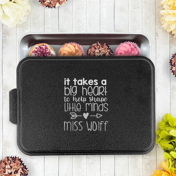 Teacher Quote Aluminum Baking Pan - Black Lid - LIFESTYLE