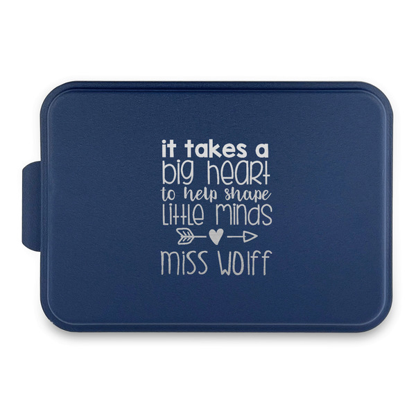 Custom Teacher Gift Aluminum Baking Pan with Navy Lid (Personalized)