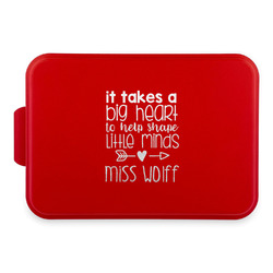Teacher Quote Aluminum Baking Pan with Red Lid (Personalized)