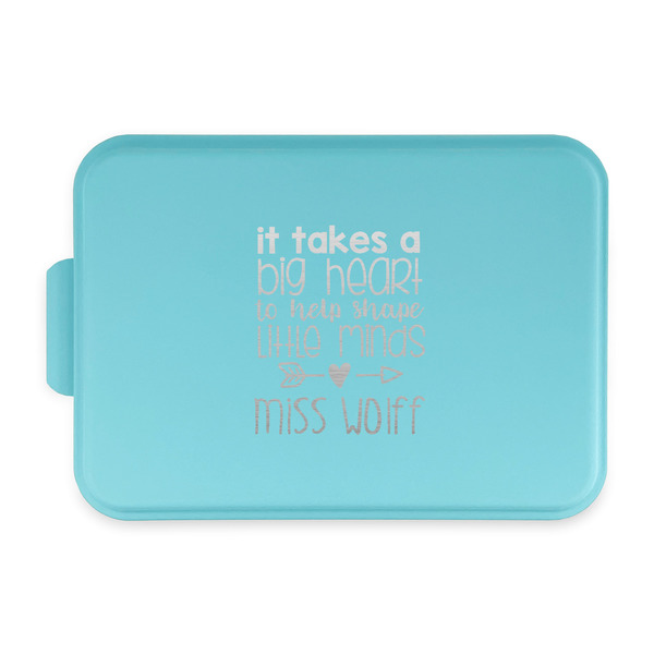 Custom Teacher Gift Aluminum Baking Pan with Teal Lid (Personalized)