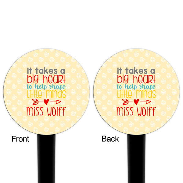 Teacher Quote Black Plastic 4" Food Pick - Round - Double Sided - Front & Back