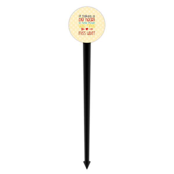 Teacher Quote Black Plastic 4" Food Pick - Round - Single Pick