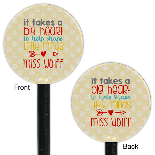 Teacher Quote Black Plastic 5.5" Stir Stick - Double Sided - Round - Front & Back