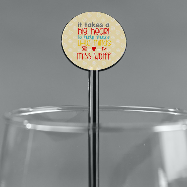 Teacher Quote Black Plastic 5.5" Stir Stick - Round - Main