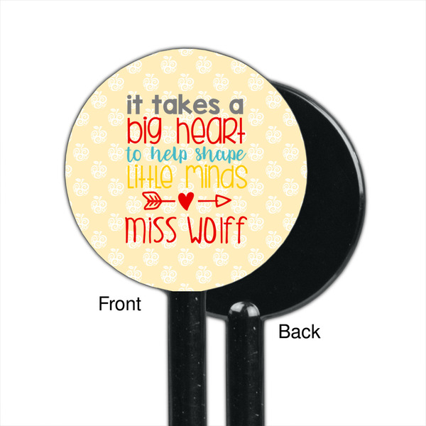 Teacher Quote Black Plastic 5.5" Stir Stick - Single Sided - Round - Front & Back