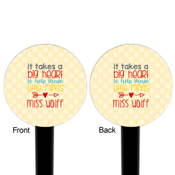 Teacher Quote Black Plastic 6" Food Pick - Round - Double Sided - Front & Back