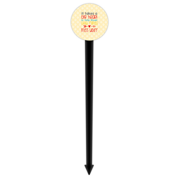 Teacher Quote Black Plastic 6" Food Pick - Round - Single Pick