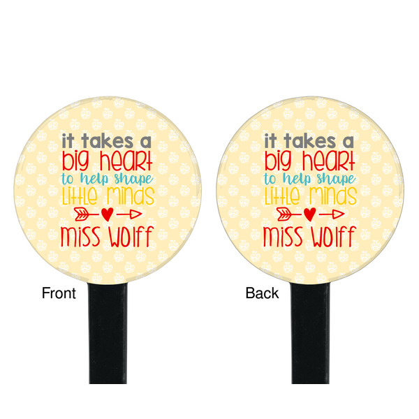 Teacher Quote Black Plastic 7" Stir Stick - Double Sided - Round - Front & Back