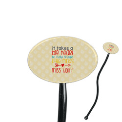Teacher Gift 7" Oval Plastic Stir Sticks - Black - Single-Sided (Personalized)