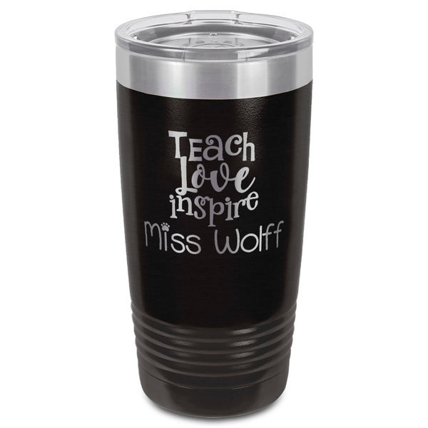 Teacher Quote Black Polar Camel Tumbler - 20oz - Front