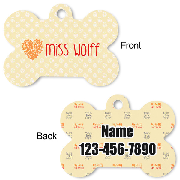 Teacher Quote Bone Shaped Dog ID Tag - Large - Approval