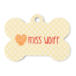 Teacher Quote Bone Shaped Dog ID Tag (Personalized)