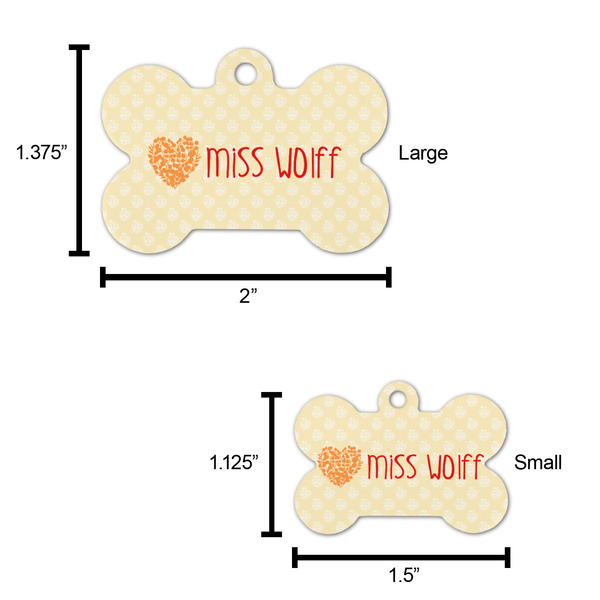 Teacher Quote Bone Shaped Dog ID Tag - Large - Scale