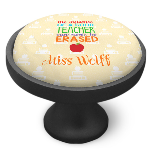Teacher Quote Cabinet Knob - Black - Side