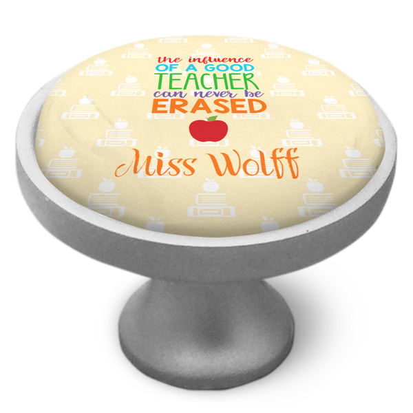 Teacher Quote Cabinet Knob - Nickel - Side