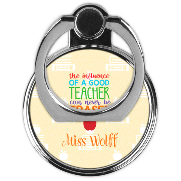 Teacher Quote Cell Phone Ring Stand & Holder - Front (Collapsed)