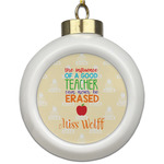 Teacher Gift Ceramic Ball Ornament (Personalized)