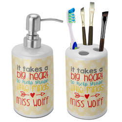 Teacher Gift Ceramic Bathroom Accessories Set (Personalized)