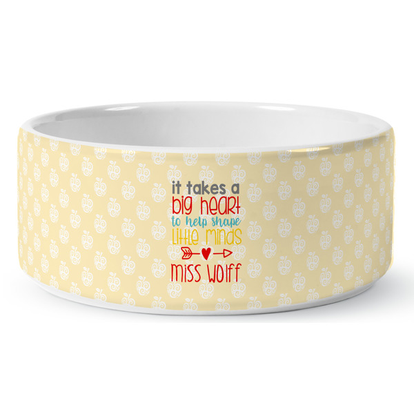 Teacher Quote Ceramic Dog Bowl - Medium - Front